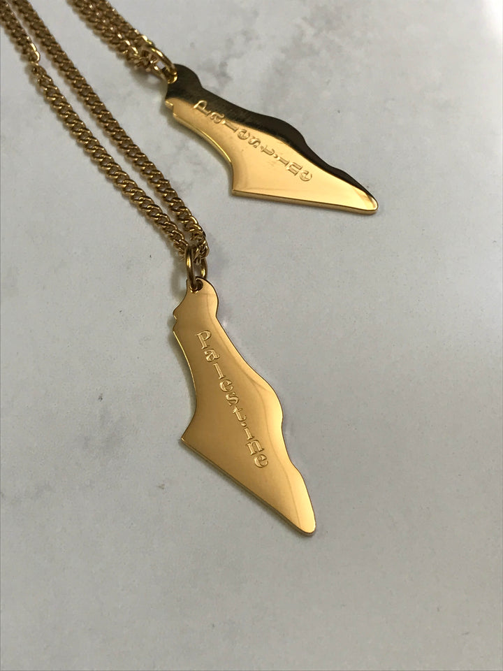 His&amp;Hers Palestine Map Necklace
