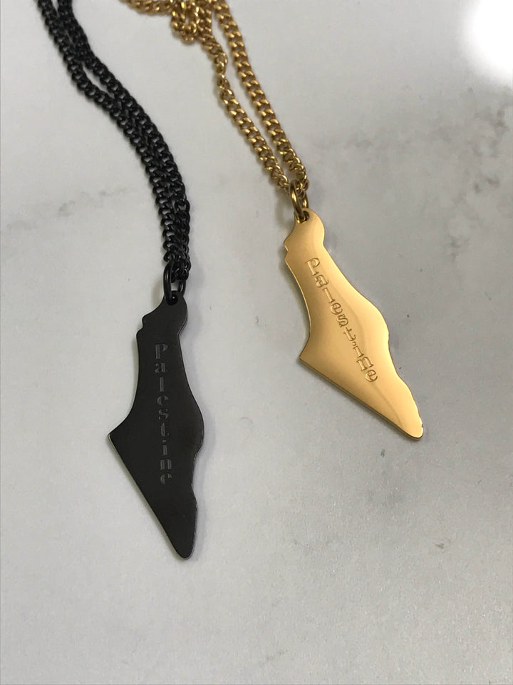 His&amp;Hers Palestine Map Necklace