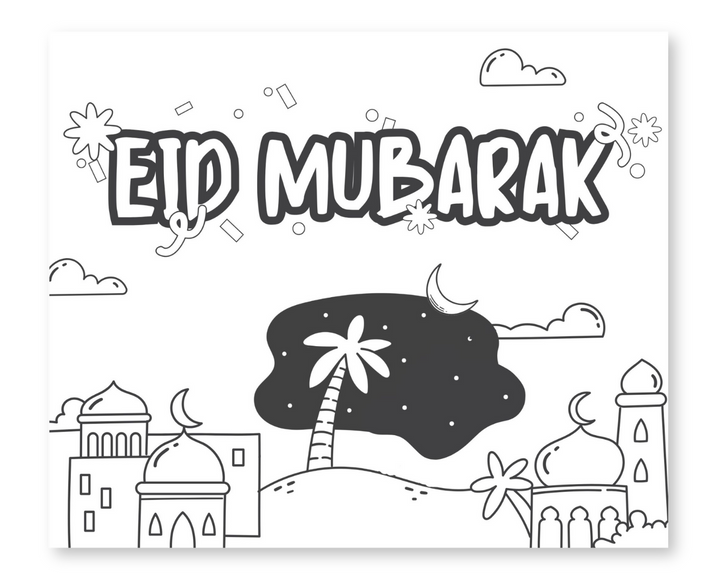 Eid Mubarak Colour in Placemat