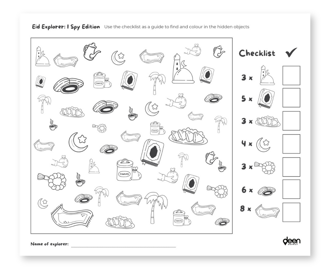 Eid Mubarak Colour in Placemat