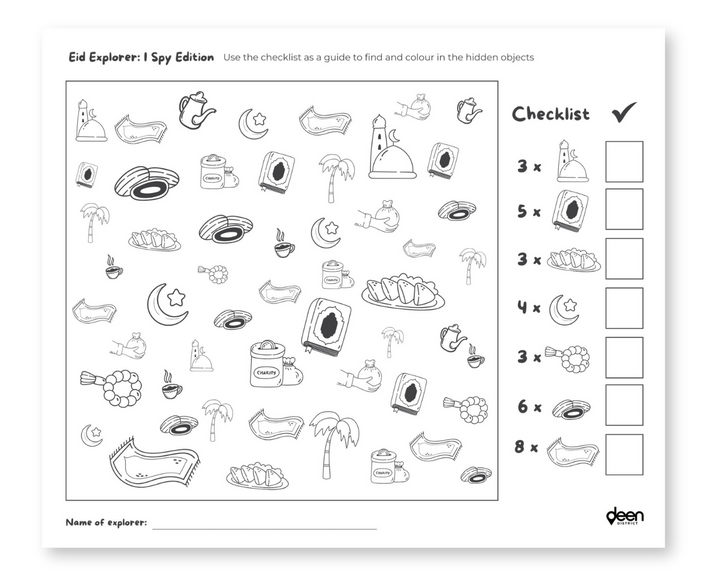 Eid Mubarak Colour in Placemat