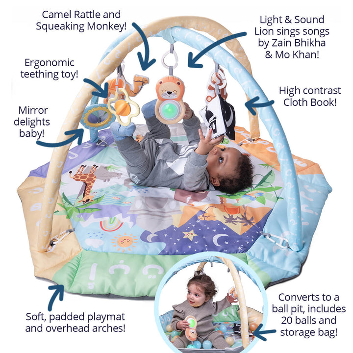 Arabic Alphabet 5-in-1 Activity Gym &amp; Playmat