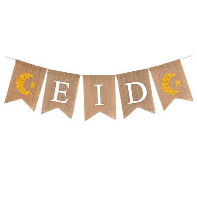 Eid Mubarak Burlap Banner