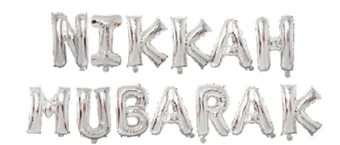 Nikkah Mubarak - Silver 16"