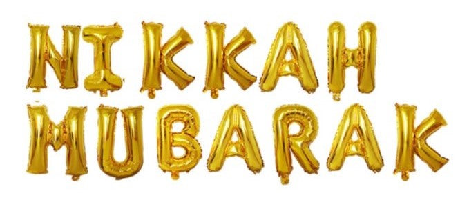 Nikkah Mubarak Balloons - Gold 16"