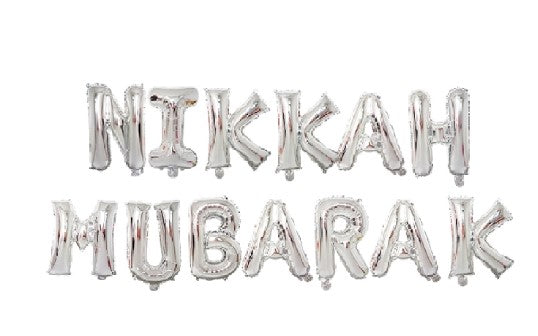 Nikkah Mubarak - Silver 16"